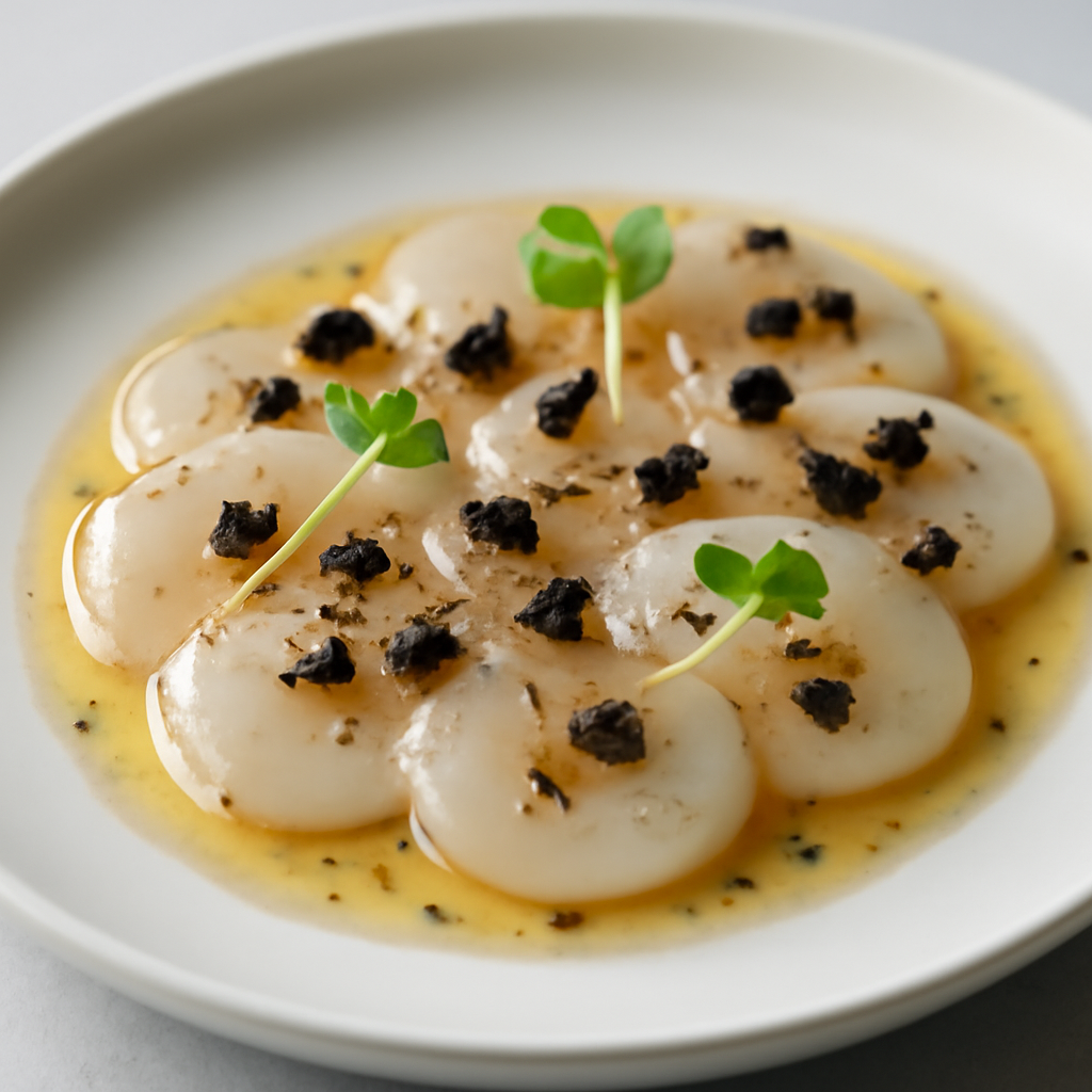 Carpaccio de Saint-Jacques à l'huile de truffe