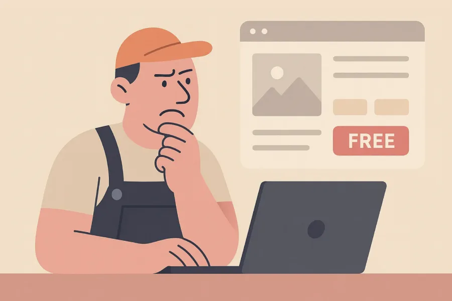 Site web artisan gratuit : les vraies options en 2026 (et leurs pièges)