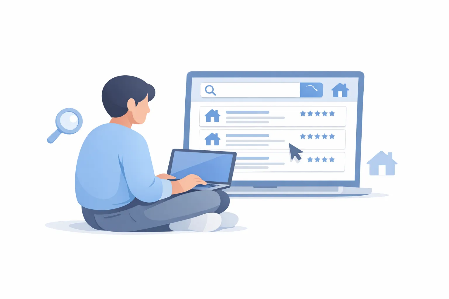 Illustration du parcours client qui recherche un site vitrine artisan sur Google avant d'appeler