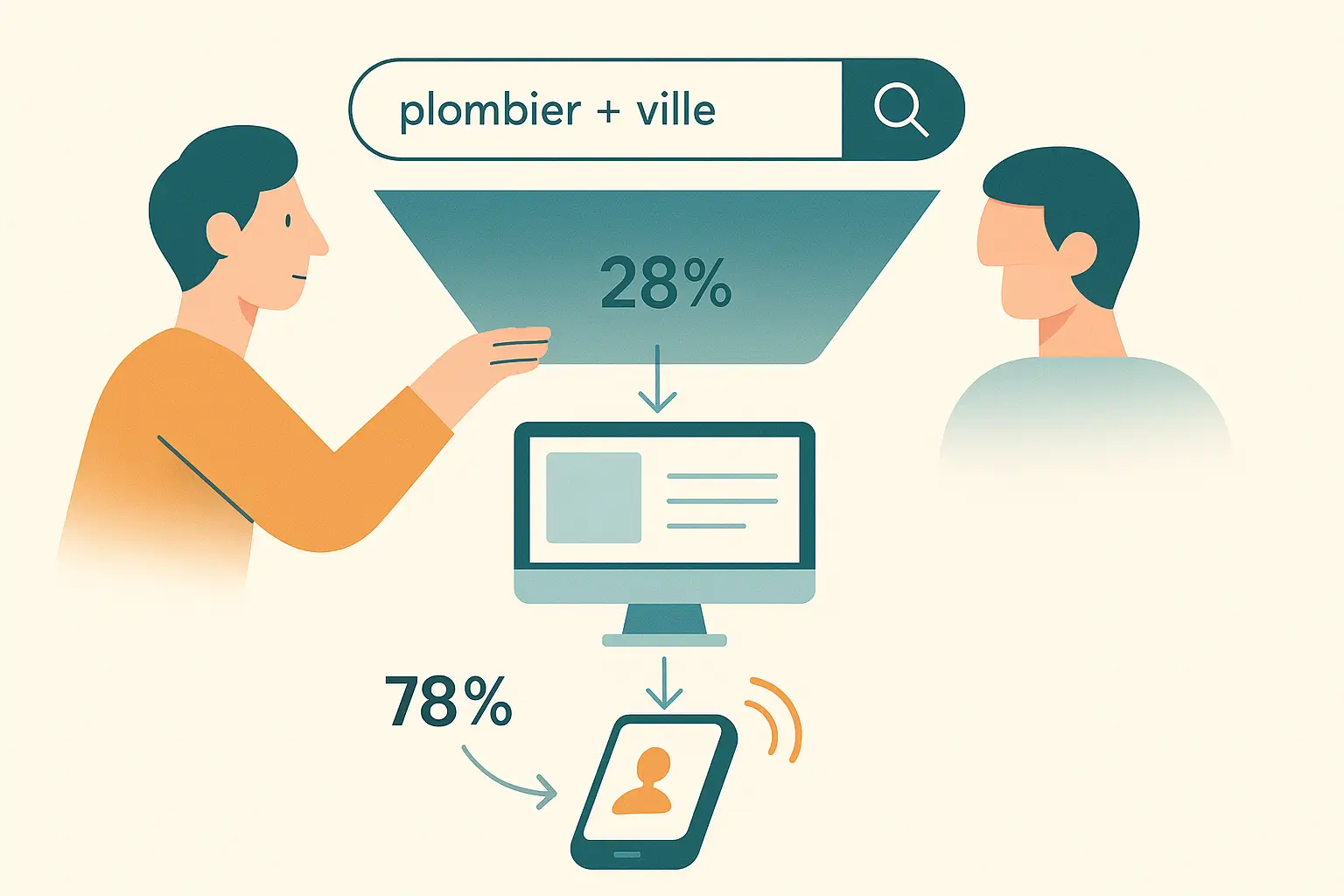 Taux de conversion recherche locale pour un site web artisan