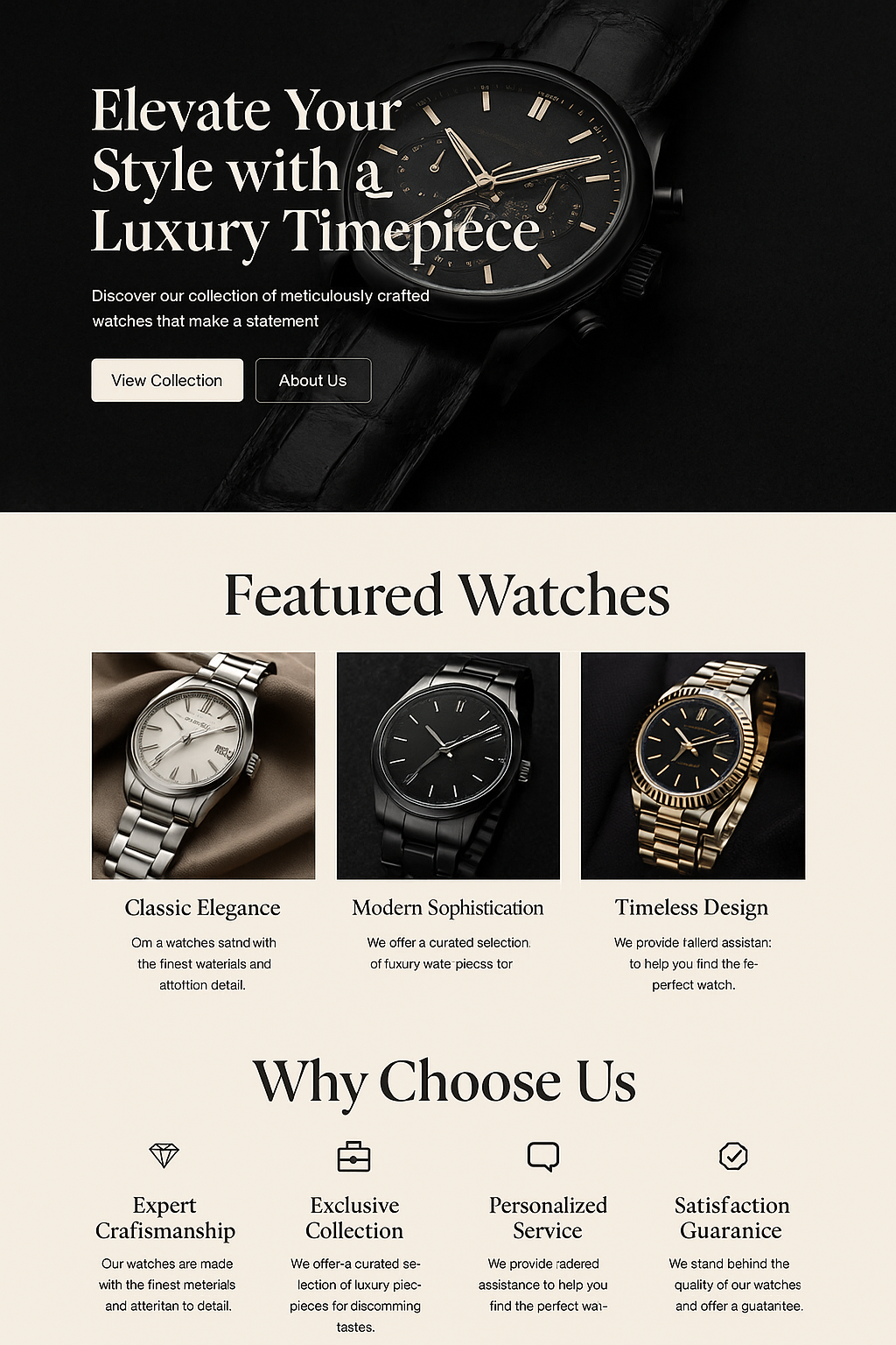 Site e-commerce montres